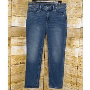 CHICO'S SO SLIMMING GIRLFRIEND SLIM LEG CROP CASUAL EVERYDAY DENIM JEANS SIZE 10